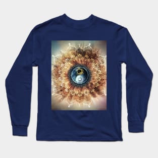 Mandala radiant yin yang Long Sleeve T-Shirt